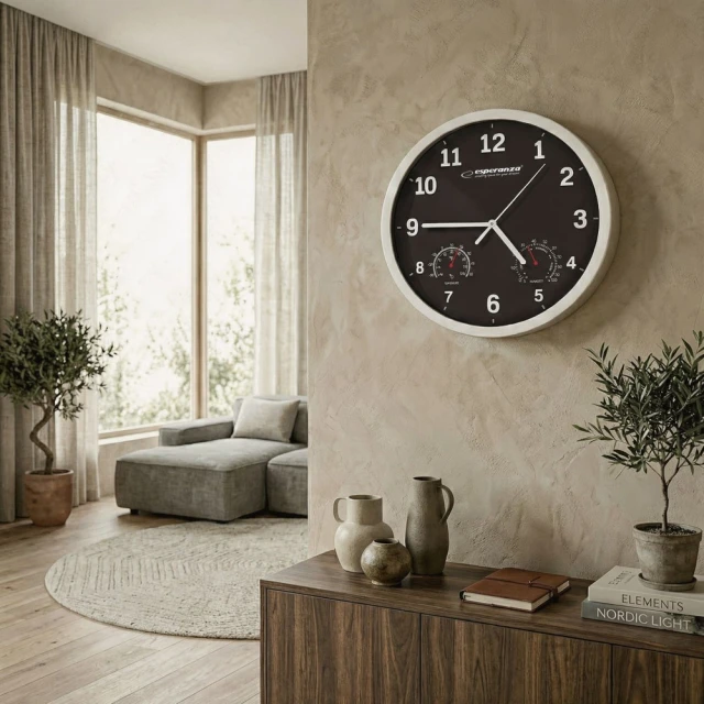 Годинник настінний Esperanza LYON EHC016K Black (5901299930069)