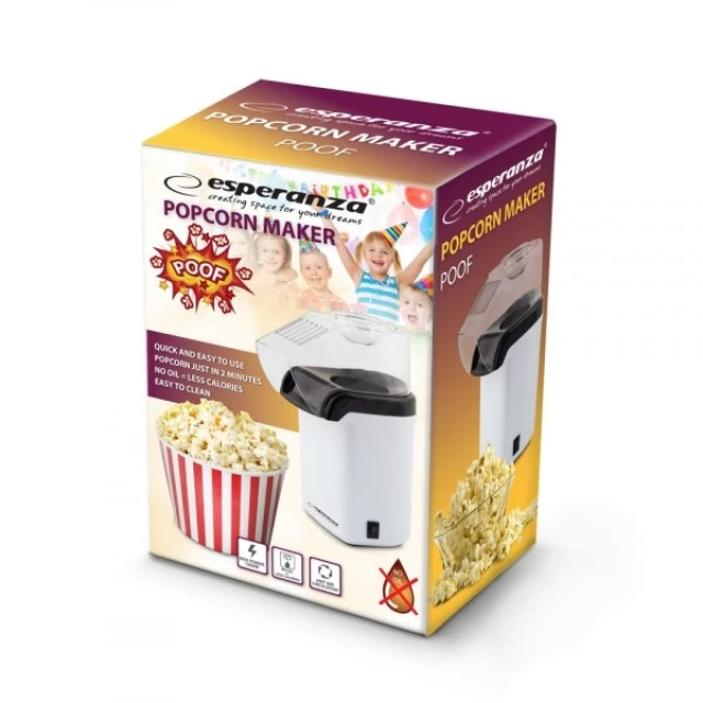 Апарат для попкорну Esperanza Poof EKP005W 1200 Вт White (5901299930458)