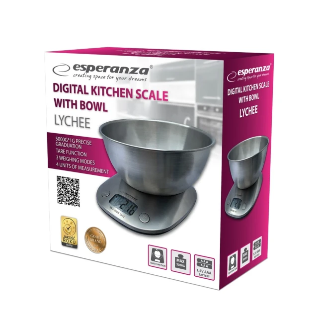 Ваги кухонні з мискою Esperanza Lychee EKS008 (5901299955543)