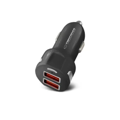 Автомобільний зарядний пристрій Esperanza EZC110K 36 Вт 2x USB-A 18 Вт Black (5901299960622)