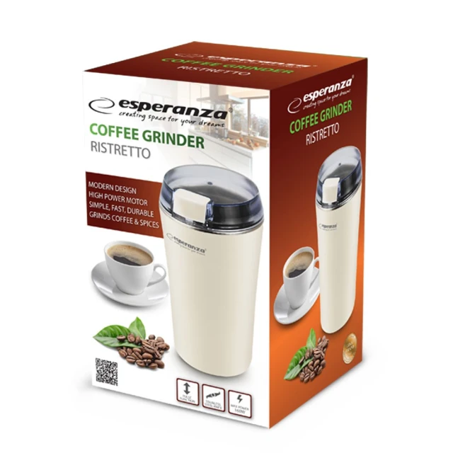Кавомолка ножова Esperanza Ristretto EKC008W White (5901299961346)