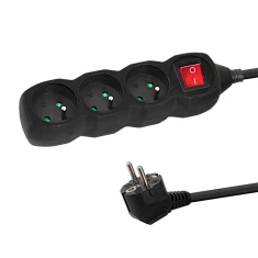 Подовжувач Esperanza ELK211K 3 розетки з вимикачем 3 м Black (5901299961575)