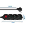 Подовжувач Esperanza ELK211K 3 розетки з вимикачем 3 м Black (5901299961575)