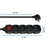 Подовжувач Esperanza ELK213K 4 розетки з вимикачем 3 м Black (5901299961650)