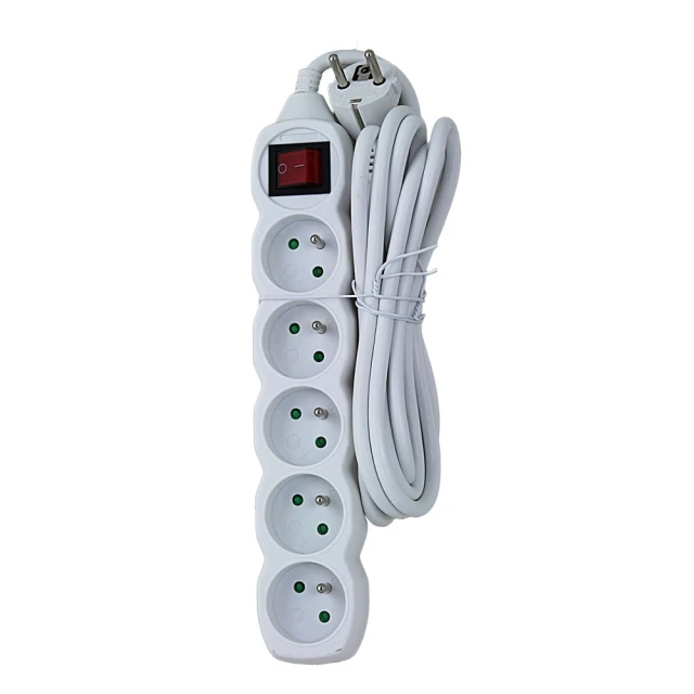 Мережевий подовжувач Esperanza ELK215W 5 розеток з вимикачем 3 м White (5901299961711)