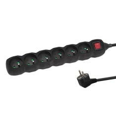 Мережевий подовжувач Esperanza ELK217K 6 розеток з вимикачем 1,5 м Black (5901299961766)