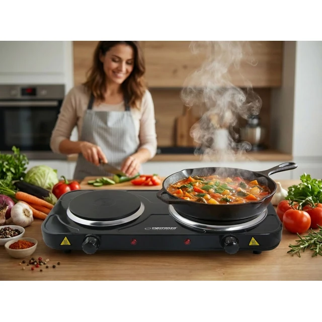 Електроплитка Esperanza Yellowstone EKH014K 1500 Вт + 1000 Вт Black (5901299964637)