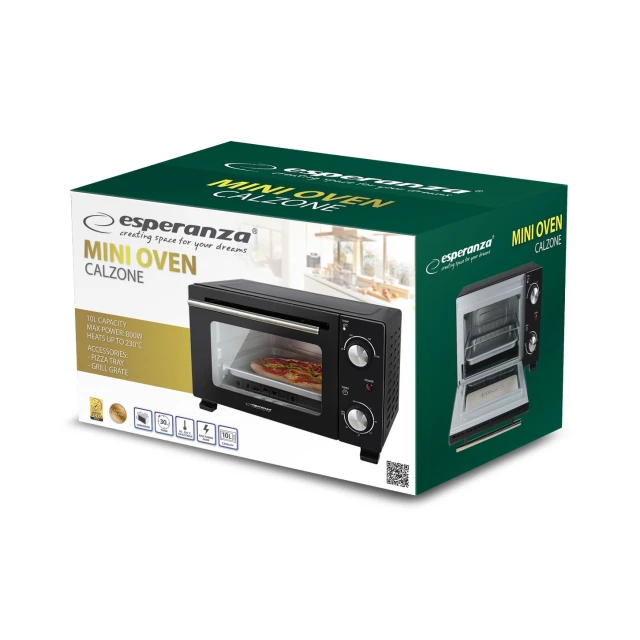 Електродуховка Esperanza Calzone 10 л 800 Вт (5901299965580)