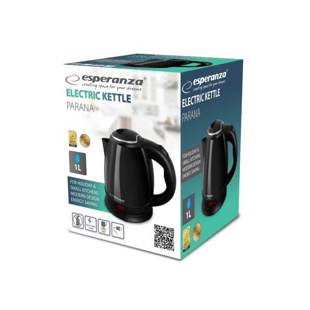 Электрочайник Esperanza Parana EKK128K 1,0 л Black (5901299966471)