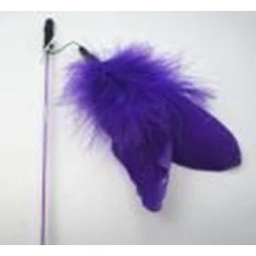 Іграшка для котів Yarro вудочка з фіолетовими пір'ями 56/68/20 см Purple (5901436102175)