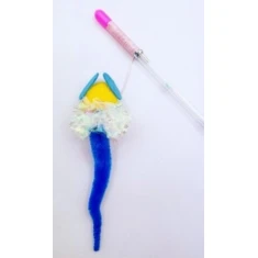 Іграшка для котів Yarro вудочка з шелестівним змієм 42/90/14 см Blue-Yellow (5901436102281)