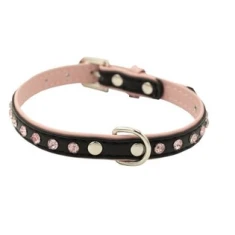 Ошейник для собак Yarro с цирконием 1.3x37 см Pink Black (5901436115625)