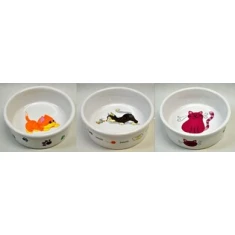 Миска для котів Yarro керамічна 12,5x4,5 см 3 дизайни (5901436127031)