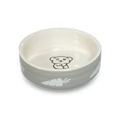 Миска керамічна для хом'яків Yarro 8,5x3 см з малюнком моркви Grey (5901436127444)