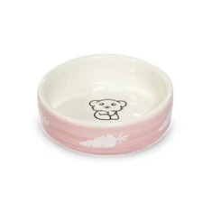Миска керамічна для хом'яків Yarro 8,5x3 см з малюнком моркви Pink (5901436127451)