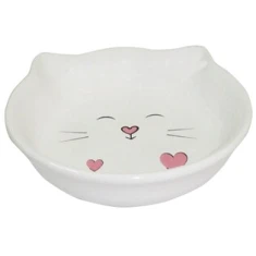 Миска для котів Yarro керамічна 14x14x3,5 см КОТ з вушками (5901436127505)
