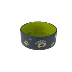 Миска для собак Yarro Pluto керамічна 20x7,5 см Black/Green (5901436127581)