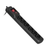 Мережевий фільтр ActiveJet Combo 6 гнізд 10 А 2300 Вт 1,5 м Black (5901443013938)