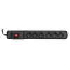 Мережевий фільтр ActiveJet Combo 6 гнізд 10 А 2300 Вт 1,5 м Black (5901443013938)