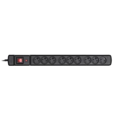 Мережевий фільтр ActiveJet ACJ Combo 9 гнізд 10 А 1,5 м Black (5901443013969)