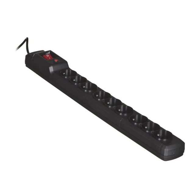 Сетевой фильтр ActiveJet ACJ Combo 9 гнезд 10 А 1,5 м Black (5901443013969)