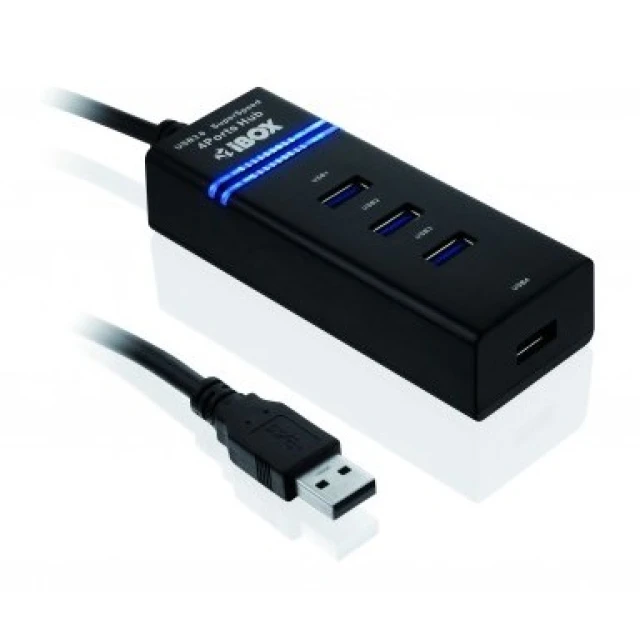 Хаб iBOX USB 3.0 4-портовий Black (5901443050384)