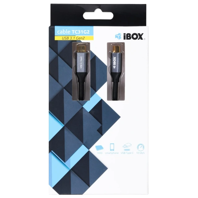 Кабель iBOX USB Type-C to USB Type-C 1 м Black (5901443055761)