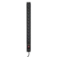 Подовжувач ActiveJet COMBO 12 розеток 3 м 10 A 2500 Вт Black (5901443111399)