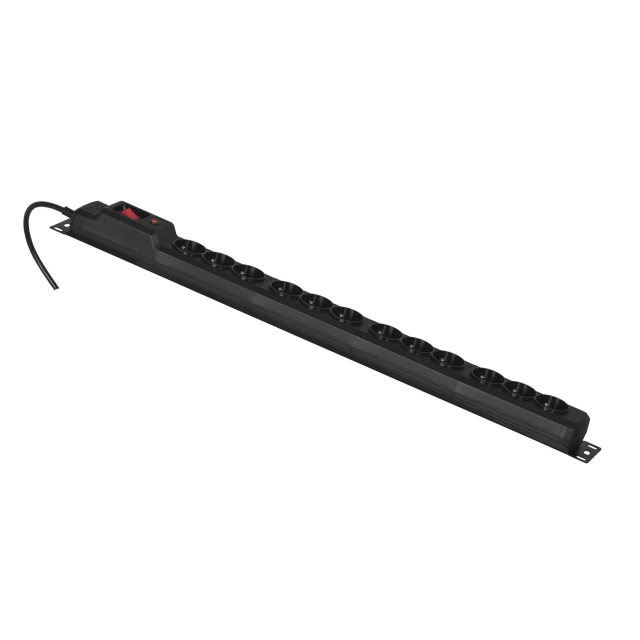 Удлинитель ActiveJet COMBO 12 розеток 3 м 10 A 2500 Вт Black (5901443111399)