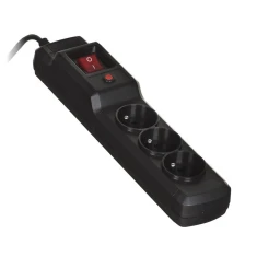 Мережевий фільтр ActiveJet Combo 3 гнізда 10 А 2300 Вт 3 м Black (5901443115595)