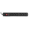 Мережевий фільтр ActiveJet Combo 6 гнізд 10 А 2300 Вт 3 м Black (5901443115618)