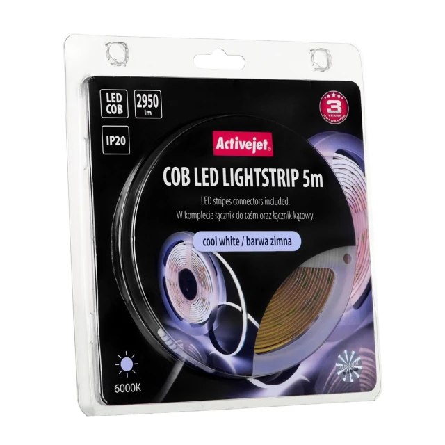Стрічка ActiveJet LED COB 5 м холодне світло IP20 (5901443119005)