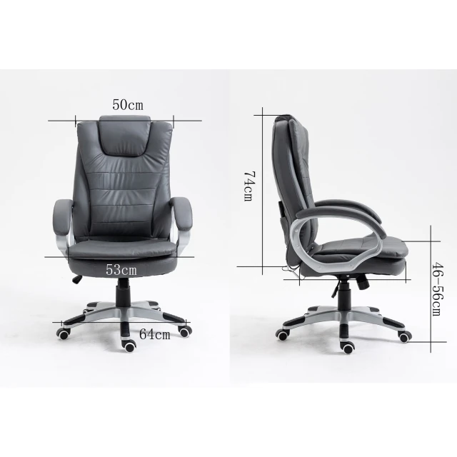 Офісне крісло ActiveJet YK7304 з масажем і підігрівом Grey (5901443390770)