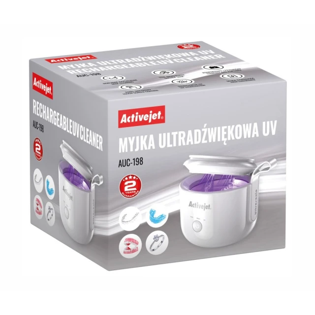 Ультразвукова мийка ActiveJet AUC-198 бездротова з UV White (5901443392002)
