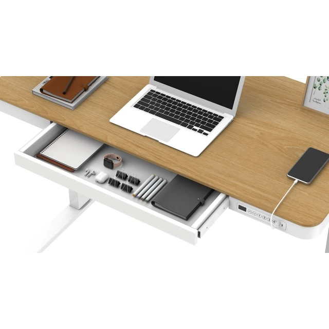 Стіл з електричним регулюванням висоти ActiveJet ET119S 120x60 см White/Oak (5901443392491)