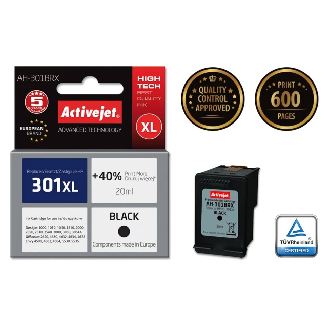 Картридж ActiveJet AH-301BRX для HP 301XL CH563EE Black 20 мл (5901452155032)