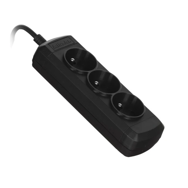 Подовжувач ActiveJet 3GNU 3 розетки 1,5 м Black (5901452157968)