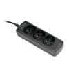 Подовжувач ActiveJet 3GNU 3 розетки 3 м Black (5901452158019)