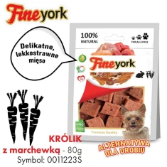 Ласощі для собак Prozoo Fine York з кроликом і морквою м'які кісточки 80 г (5901592159129)