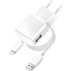 Мережевий зарядний пристрій Blue Star USB A 1A 5W + кабель USB A до Lightning White (5901737183729)