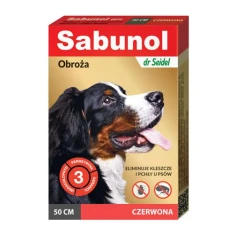 Нашийник для собак Laboratorium DermaPharm від бліх і кліщів Sabunol 50 см Red (5901742001278)