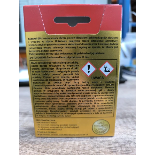 Нашийник для собак Laboratorium DermaPharm Sabunol від бліх і кліщів 75 см Grey (5901742001308)