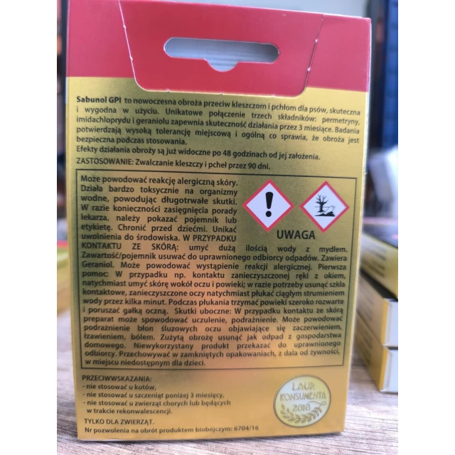 Нашийник для собак Laboratorium DermaPharm від бліх і кліщів Sabunol 50 см Pink (5901742001322)