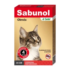 Нашійник для котів Laboratorium DermaPharm Sabunol від бліх і кліщів 35 см Red (5901742001483)