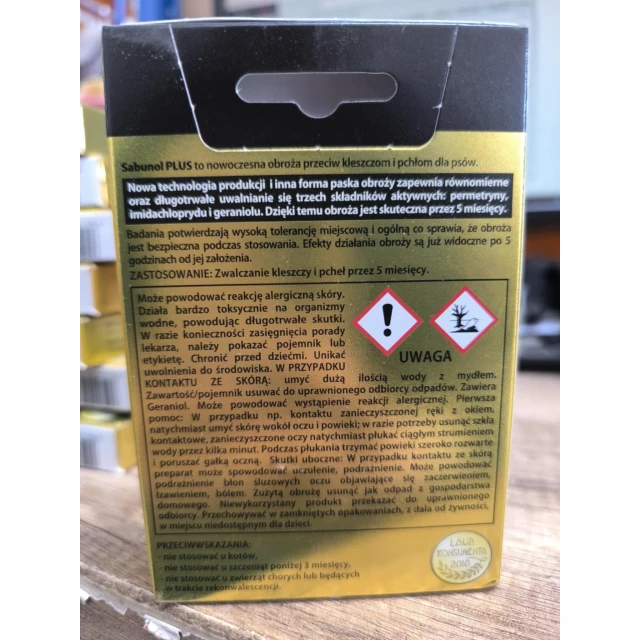 Нашийник для собак Laboratorium DermaPharm від бліх і кліщів Sabunol Plus 50 см (5901742001513)