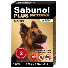 Нашийник для собак Laboratorium DermaPharm від бліх і кліщів Sabunol Plus 75 см (5901742001520)