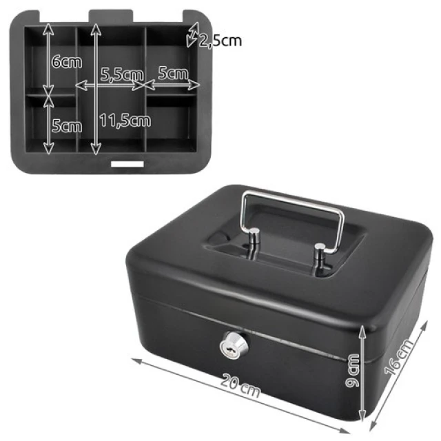 Каса для грошей металева Malatec Black (5901785366839)