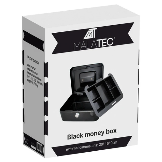 Каса для грошей металева Malatec Black (5901785366839)