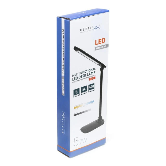 Настольная лампа MONTIS MT042-BK LED 230V + USB Black (5901811409998)