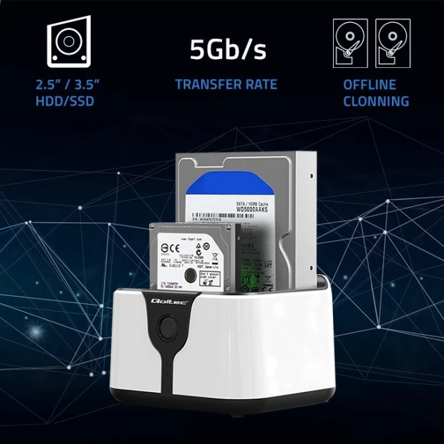 Док-станція Qoltec для HDD/SSD 2.5